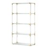 Fabulaxe Acrylic Gold Metal Modern 4 Shelf Etagere Bookcase with Glass Shelves QI003965L